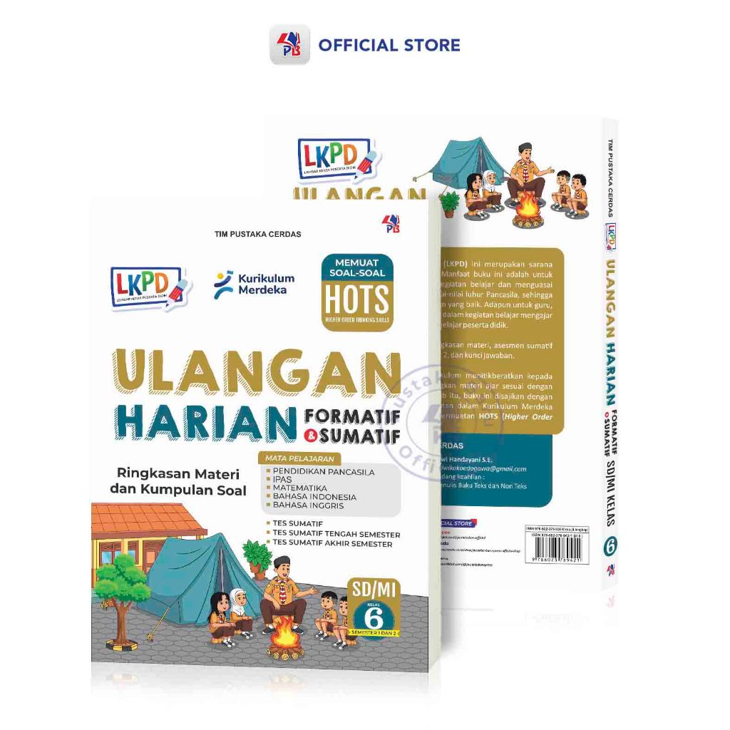 Buku Ulangan SD Mi / LKPD Ulangan Harian Formatif & Sumatif Kurikulum Merdeka Kelas 6 - Pustaka Baru