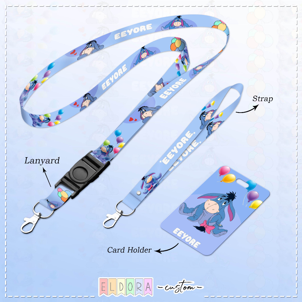 

[LANYARD] Strap id card holder Eeyore set gantungan kunci - tali hp - tempat kartu - name tag