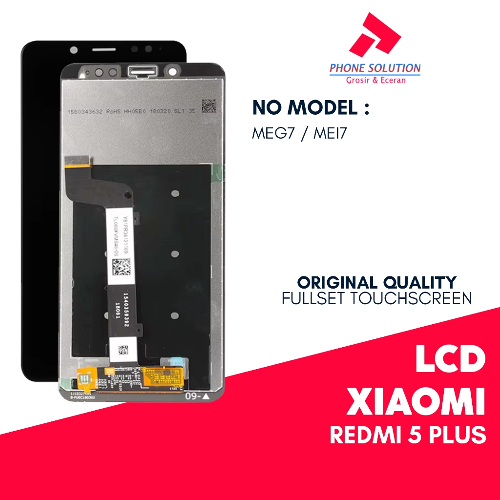 LCD Xiaomi Redmi 5 Plus - FullsetTouchscreen 100% Original - Garansi 1 Bulan