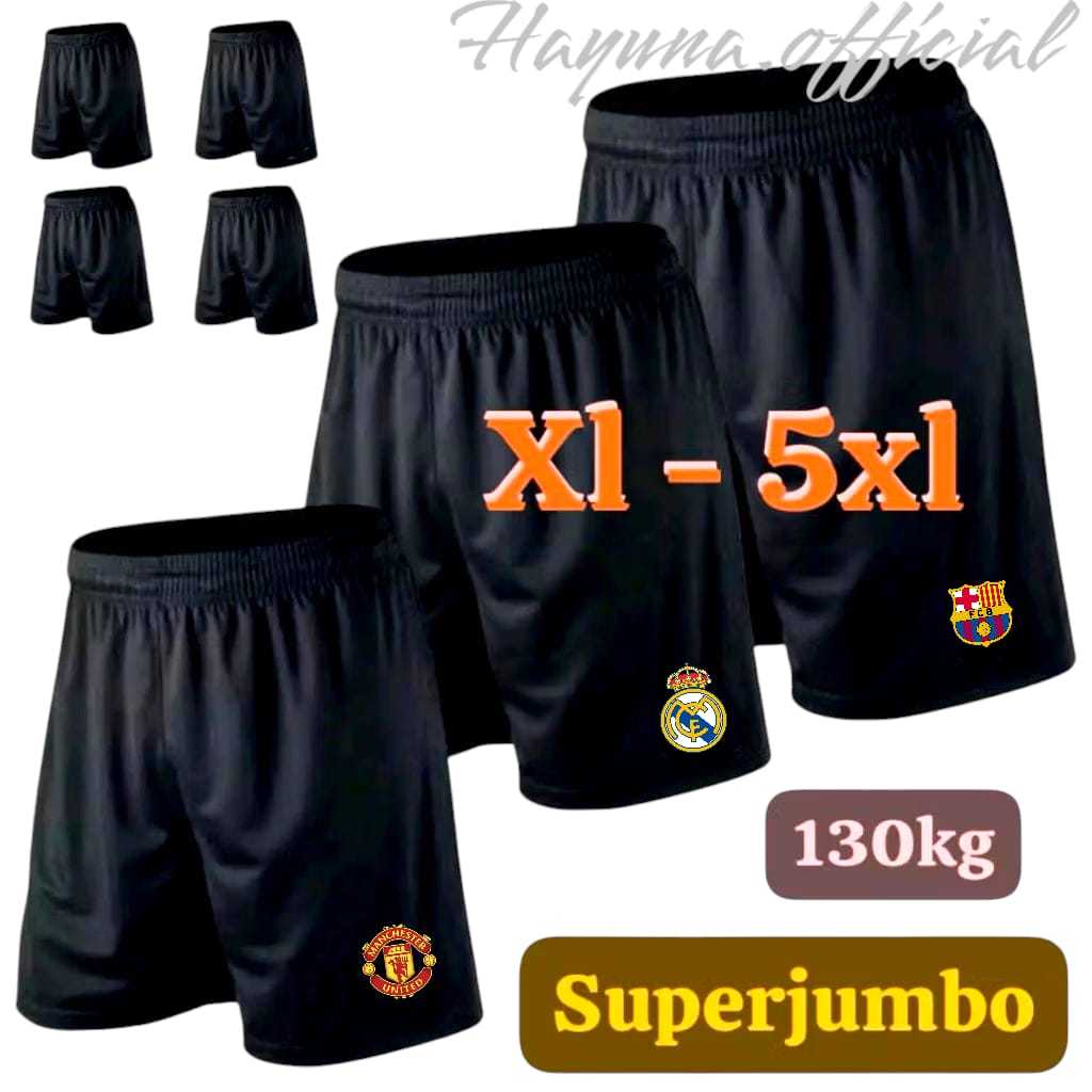 (Paket 10Pcs)ADA SAKU celana bola pendek dewasa celana futsal pendek kain hitam logo club bola