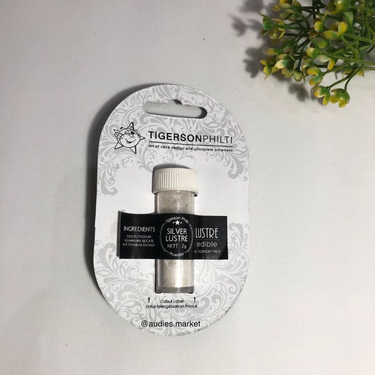 

Lustre Dust Silver 2 gr tube Tigerson / Bubuk Silver Edible Silver Dust
