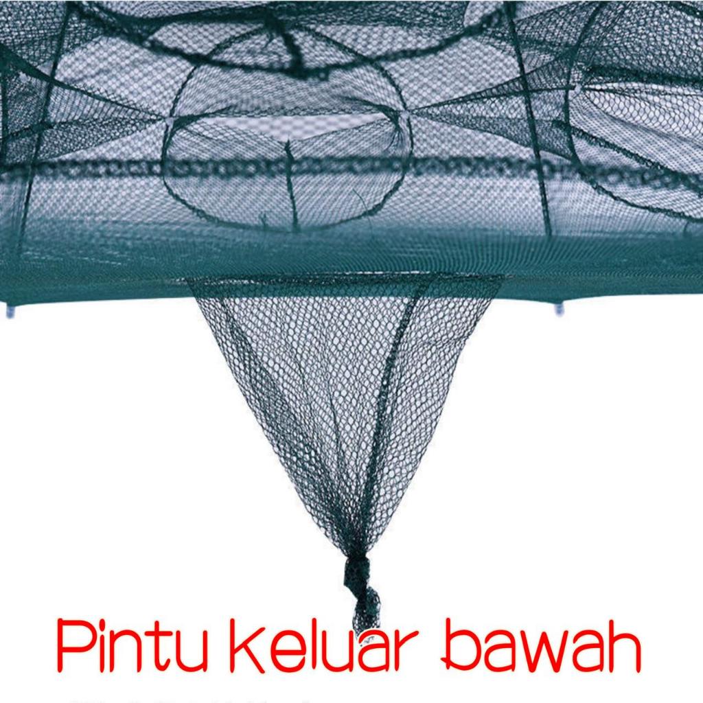 Jaring Ikan Lipat Tempat Payung Penangkap Ikan Udang 8 Lubang Alat Jaring Pancing Jala Ikan Udang