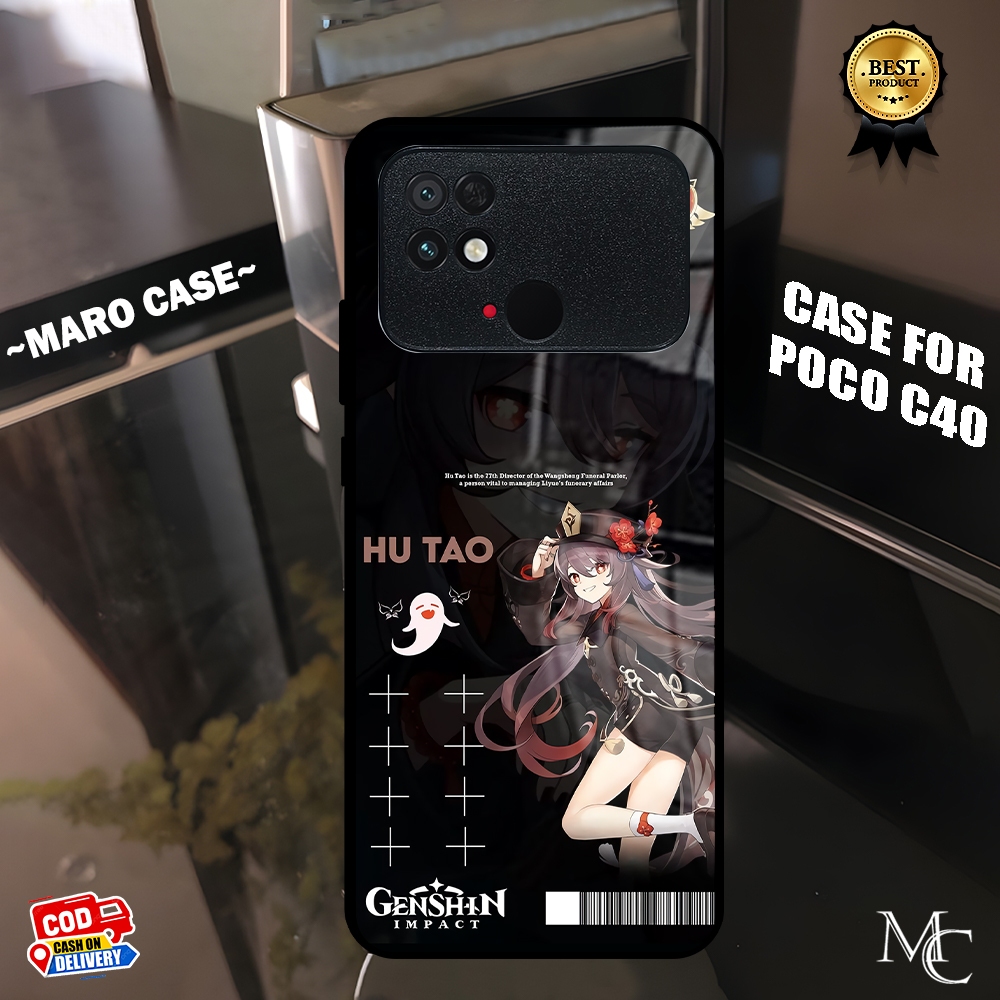 (MC67) CASE SOFTCASE POCO C40 GLOSSY KILAU EFEK KACA REDMI TERBARU MOTIF GENSHIN IMPACT HUTAO