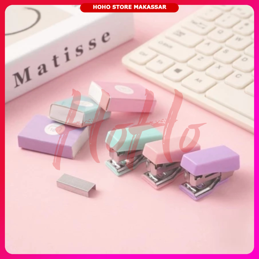 

Stapler MINI Staples Perlengkapan Kantor Hekter Warna Pastel Paper Clip - STAP3