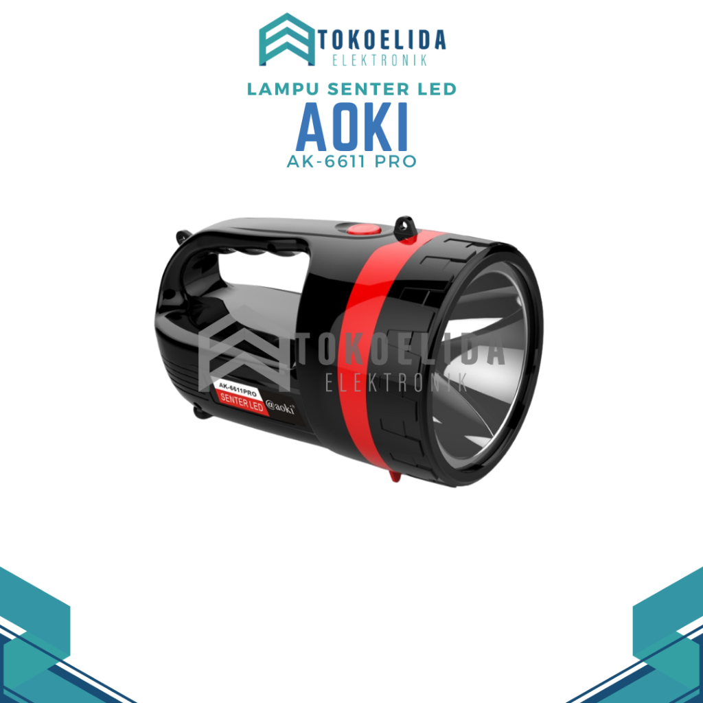 Aoki lampu senter tangan LED Aoki AK-6611 PRO - Senter tangan LED 6W+12SMD