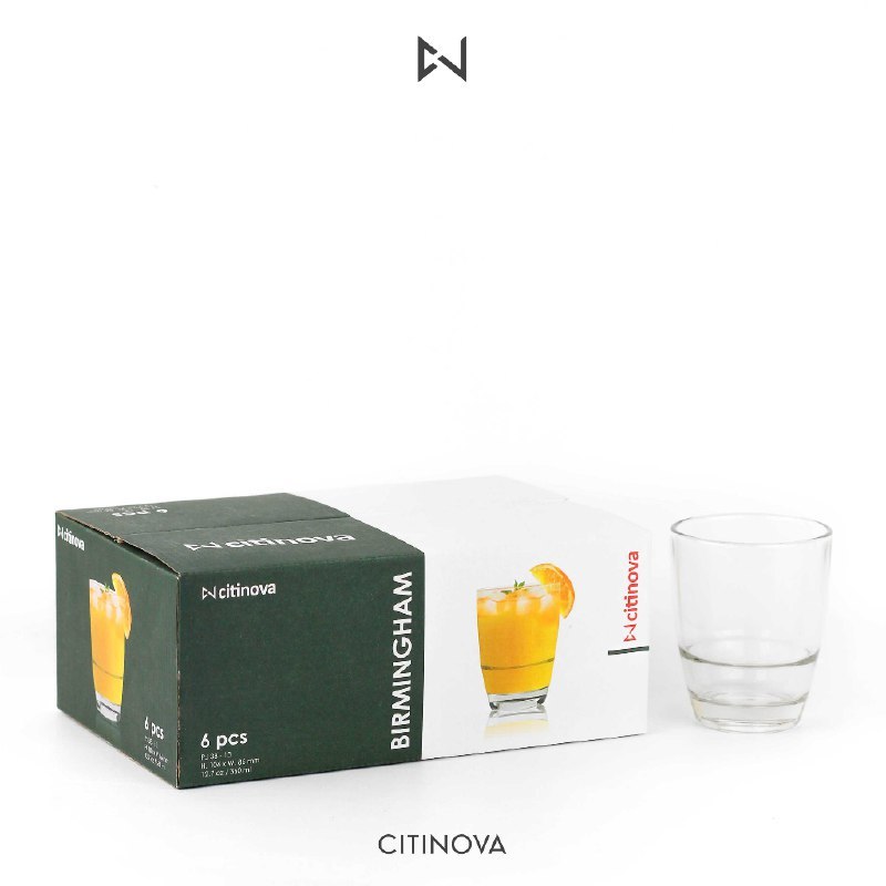 TSSJ ( ISI 6 PCS ) GELAS BIRMINGHAM CTNV GELAS KACA BENING GELAS KACA BULAT UNIK MEWAH