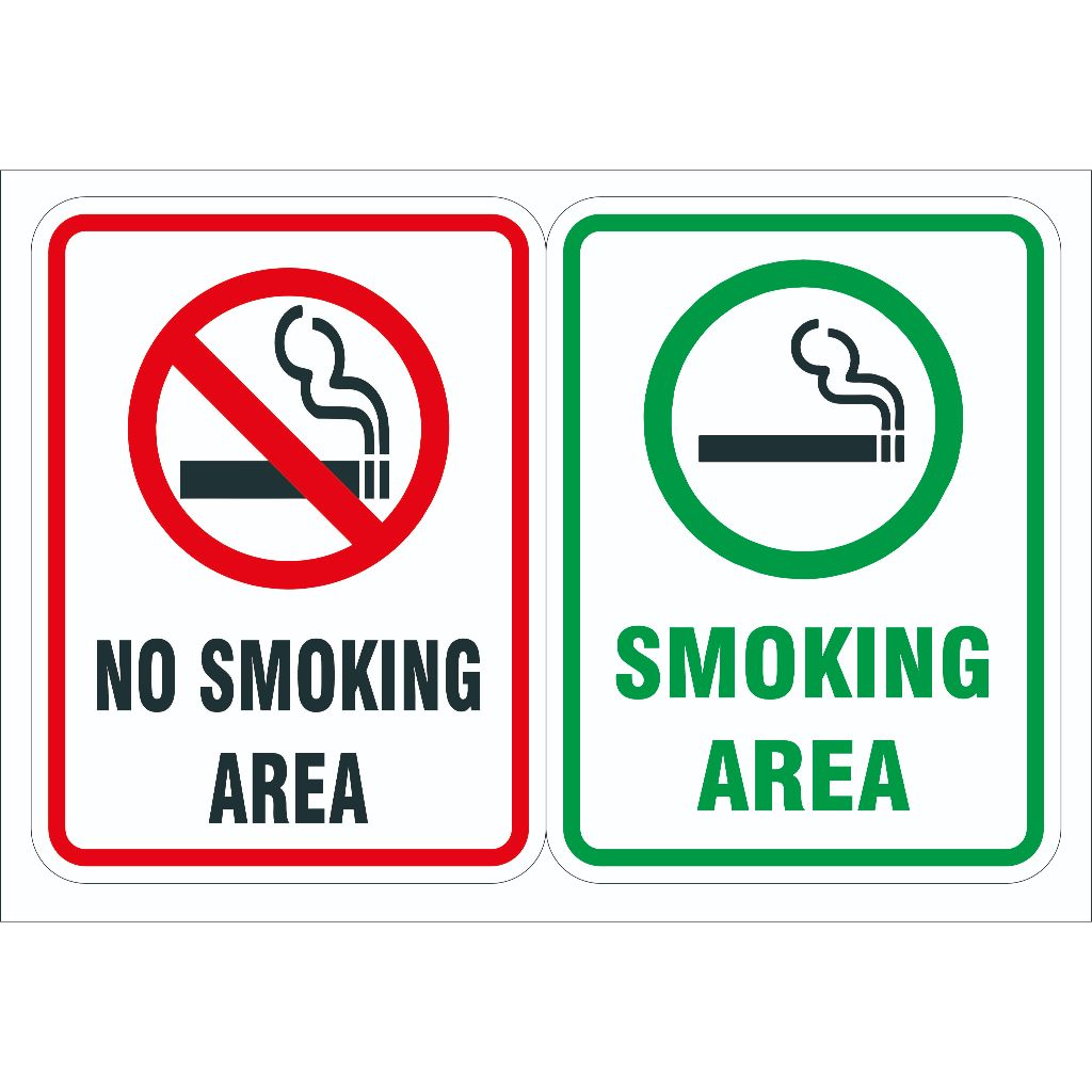 AKRILIK SIGN SMOKING AREA / NO SMOKING AREA