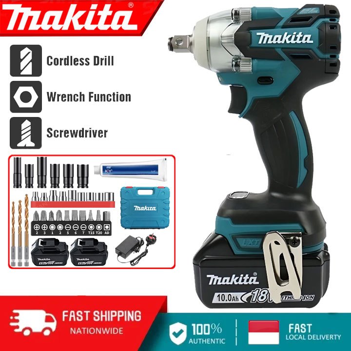 PROMO MAKITA DTW285 rechargeable electric wrench 2 batteries 6200rpm impact wrench dual-purpose