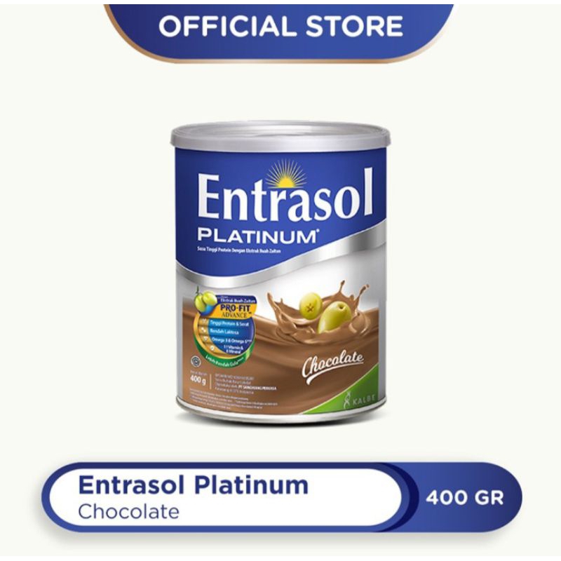 

Entrasol Platinum Susu Bubuk Tinggi Protein Dewasa Cokelat 400 g