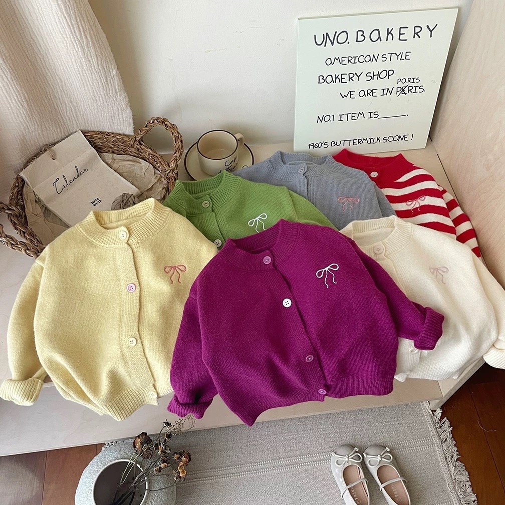 CARDIGAN KNIT RAJUT ANAK PREMIUM - RIBBON CARDIGAN - Cardigan Anak Premium Cardigan Anak Cardigan An