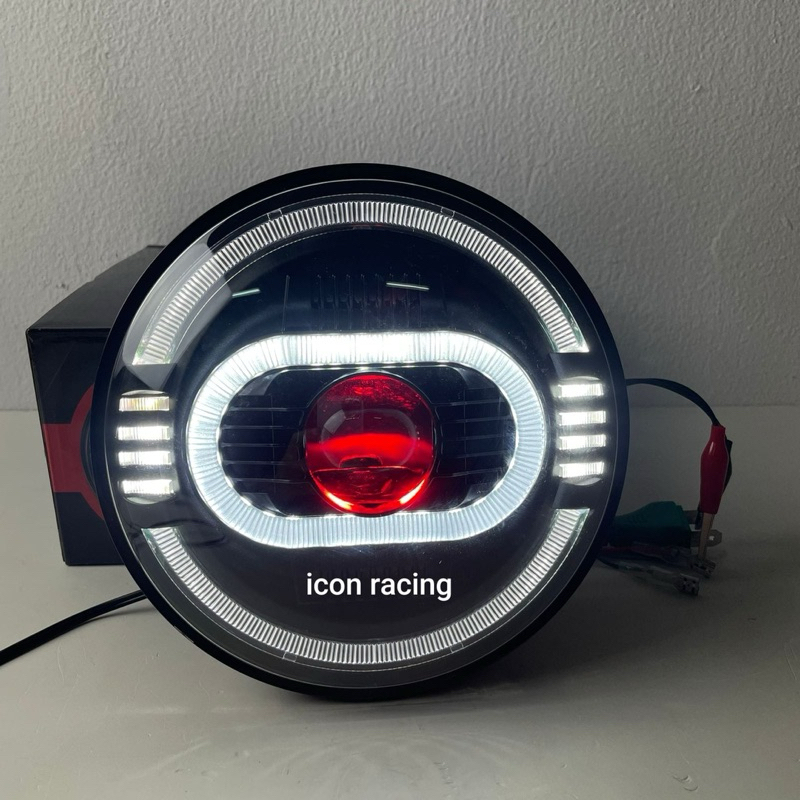 Biled Ninja Biled Original CR7 Bulat 7 Inch Full Ring Welcome ligth Blue Biled Rxk CBverza Jeep Scor