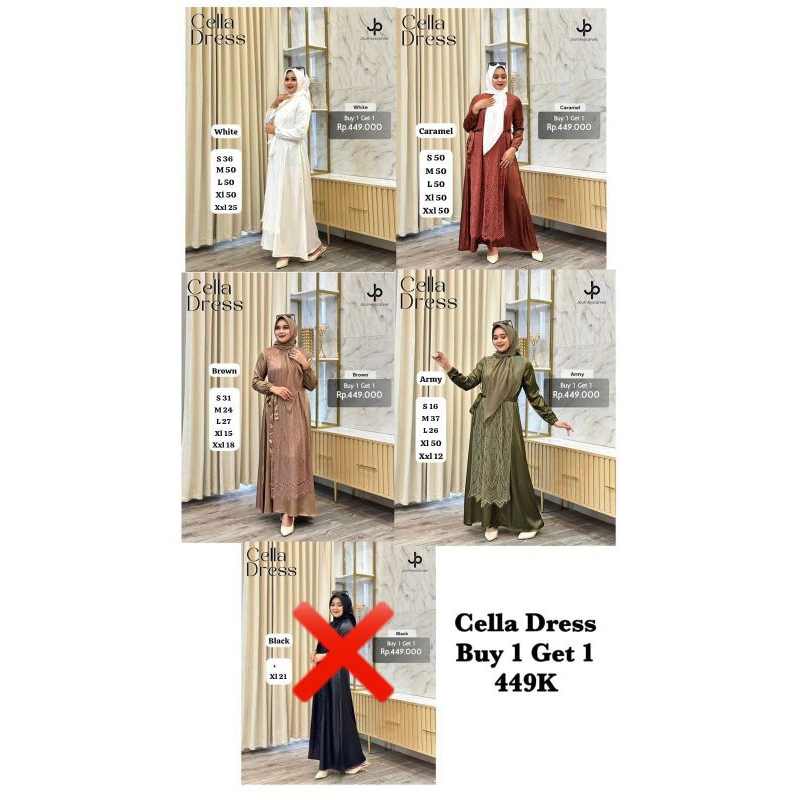 CELLA JOURNEY DRESS READY ORIGINAL BY JP TERBARU GAMIS BROKAT