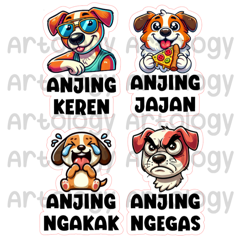 

Sticker Anjing - Stiker Laptop Case HP Smartphone Koper Decal Aesthetic - Anjing Keren Anjing Jajan Anjing Ngakak Anjing Ngegas