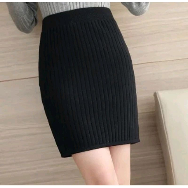 Rok span Rok pendek korea Rok mini selutut Rok pendek rajut