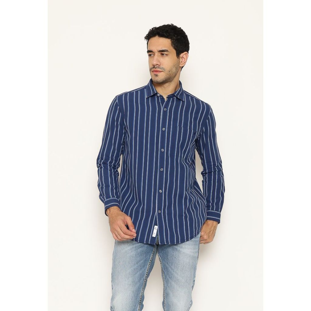 Kemeja Bergaris Lengan Panjang Lois KLL509