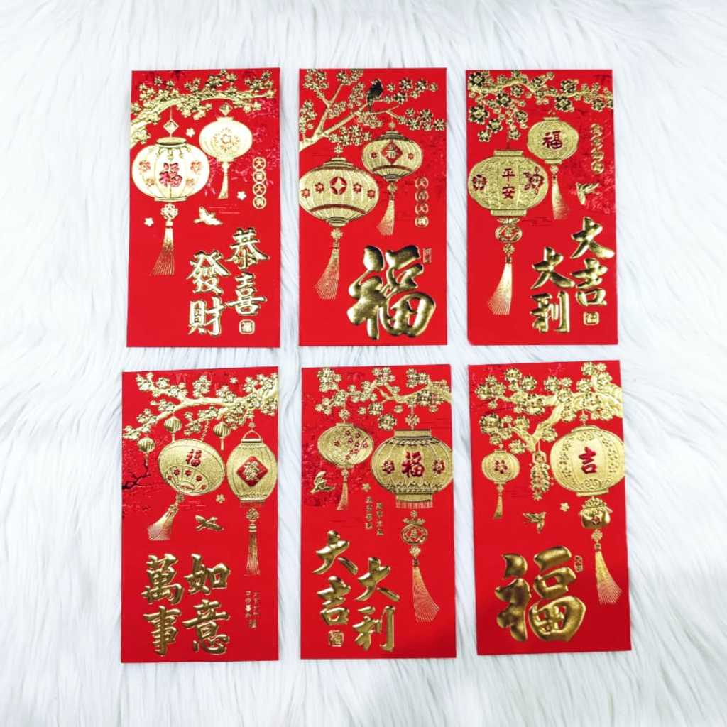 

Angpao Imlek Netral 4092 Isi 6 Motif Sama | Bahan Kertas Dove Emboss Emas Ukuran Besar