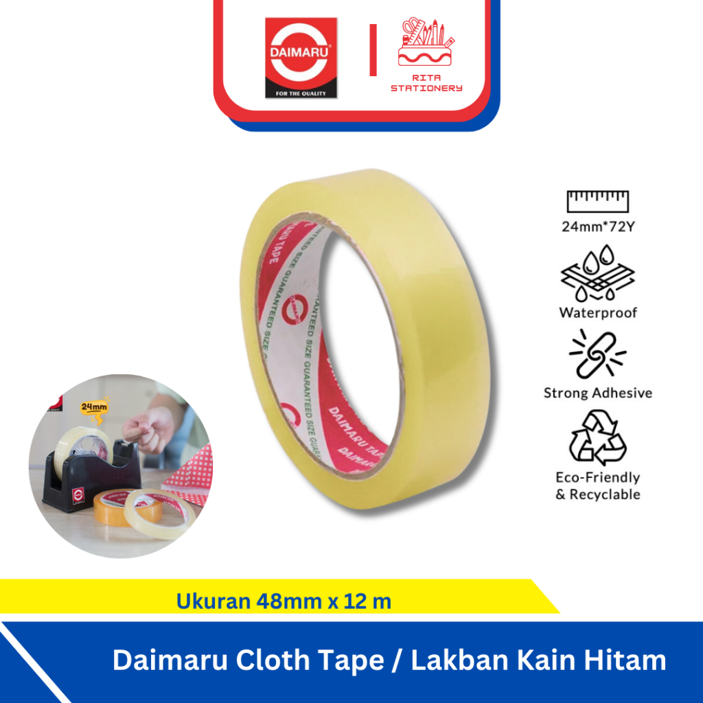 

Daimaru Lakban Sedang Stationery Tape Isolasi Transparan 24 mm x 72 Yard - Satuan