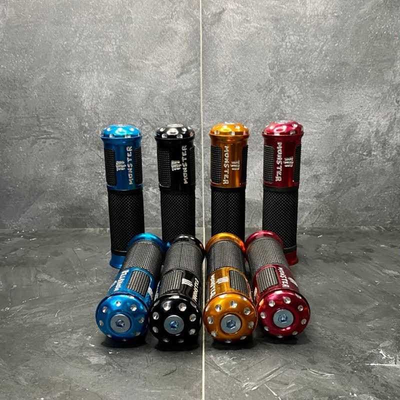 [ BERKAH MOTOR ] HANDGRIP HANFAT JALU MONSTER PENDEK UNIVERSAL SEMUA MOTOR HAND GRIP VARIASI BINTIK