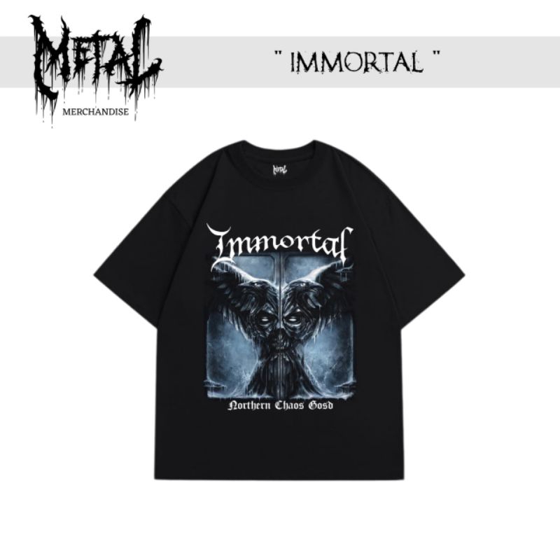 t-shirt immortal kaos band rock metal luar negeri original