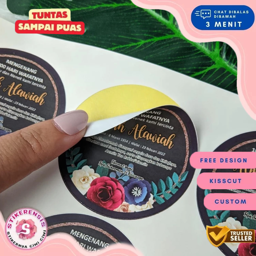 2-4 Stiker Tahlil Haul Mengenang Wafatnya 40 100 1000 Hari Tahlilan Pengajian Sticker