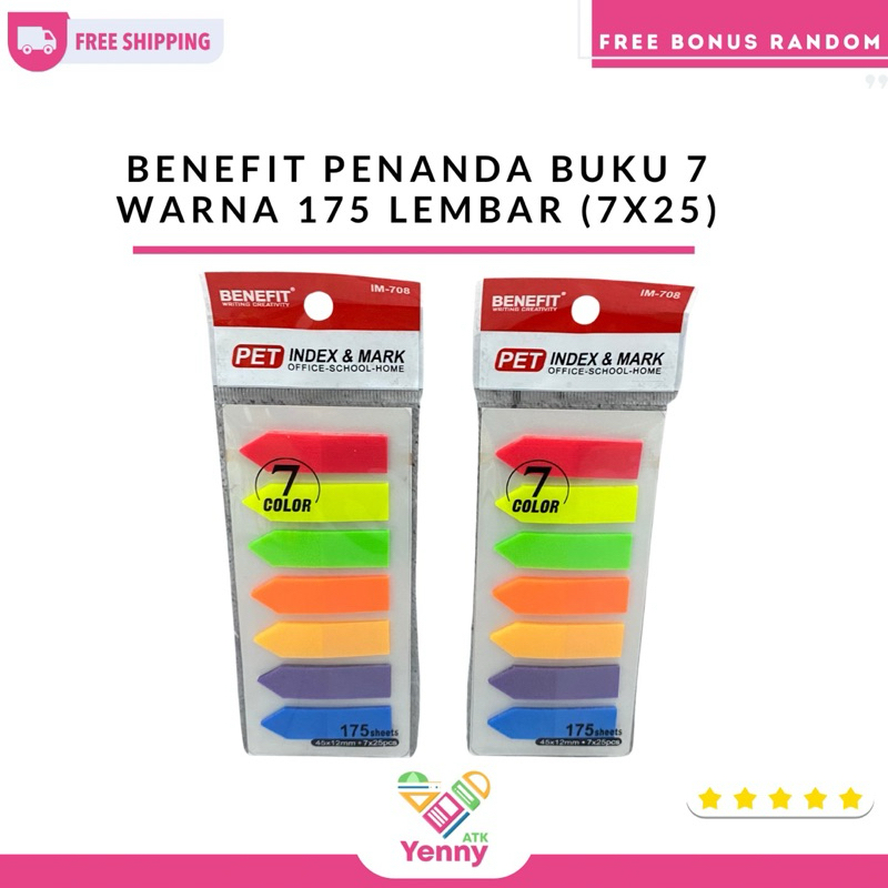 

Penanda Buku Benefit 7 Warna 175 Lembar (7x25)
