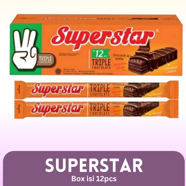 

WAFER SUPERSTAR TRIPLE CHOCO SAT BOK ISI 20PCS