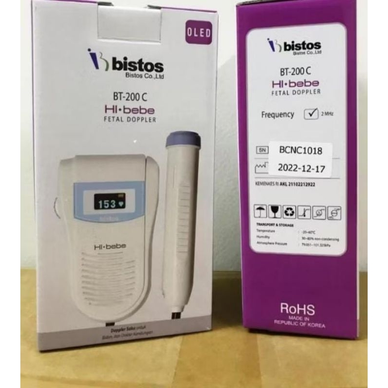 Fetal Doppler BT-200C / Doppler LCD - HI Bebe Bistos