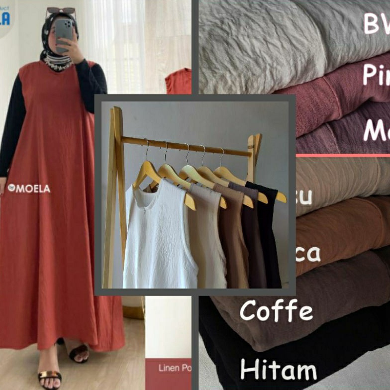 KODE Q19T Inner dress crinkle airflow jumbo big size over size busui busui non busui daleman gamis b