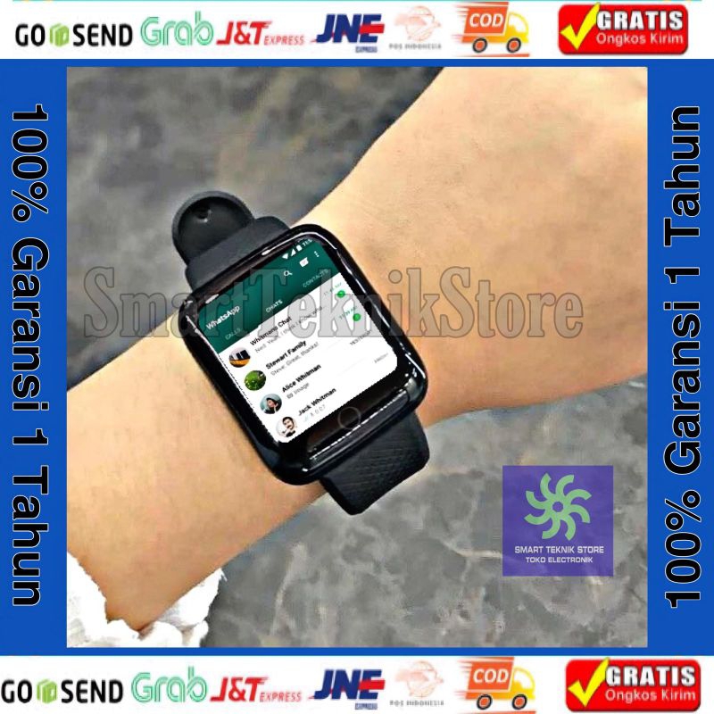 (100% Asli) Jam Tangan Android Pintar Bisa WhatsApp Layar Sentuh Anti Air Smartwatch Pria Wanita Ele