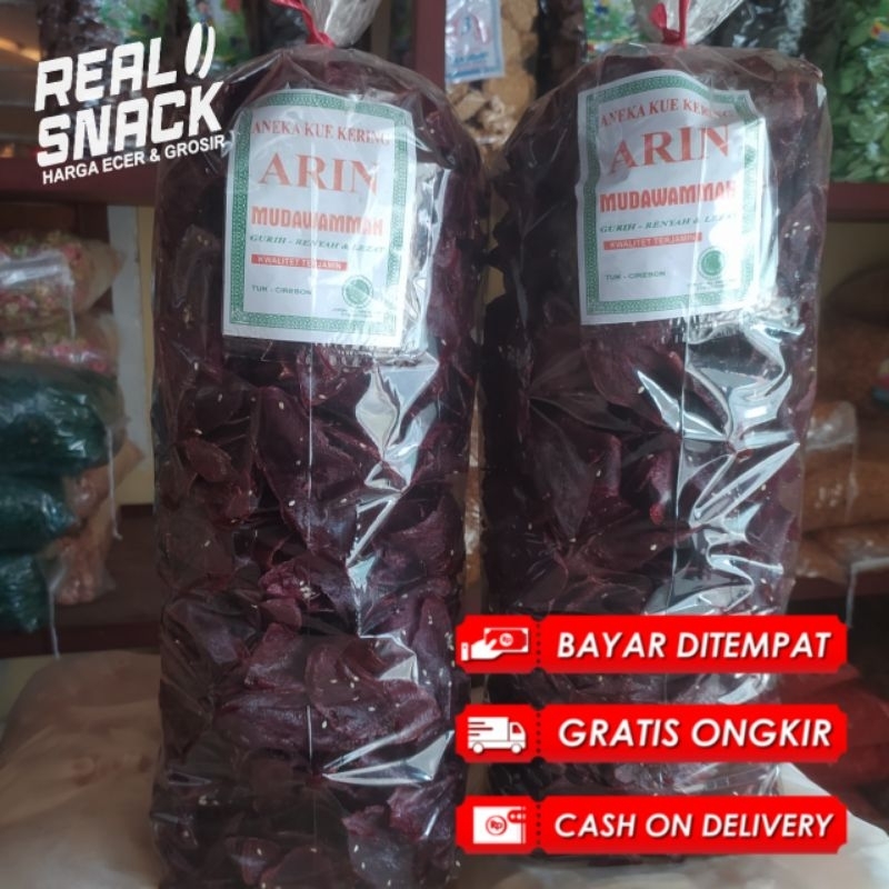 

Keripik Ubi Ungu Wijen Manis Gurih Kemasan 1kg