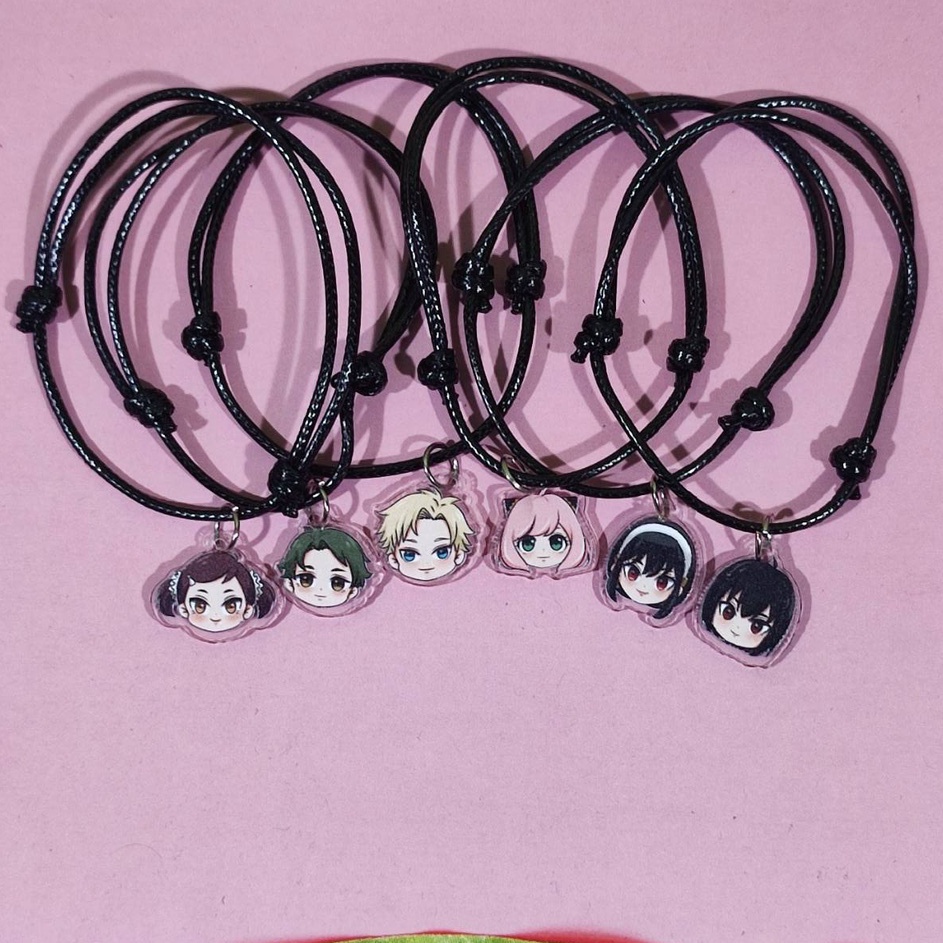 Diskon Gembira  Bracelet Anime Spy x Family  Gelang Tali Single Charm  versi kaitan gantungan akrili