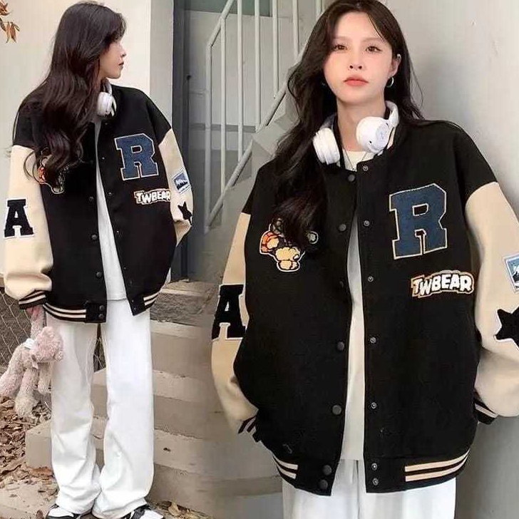 BISBOL VARSITY JAKET OVERSIZE RTW BASEBALL VARSITY WANITA JAKET WANITA KOREAN
