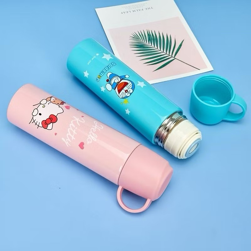 TERMOS KARAKTER TUTUP GELAS STAINLESS TAHAN PANAS DINGIN 400 MIL