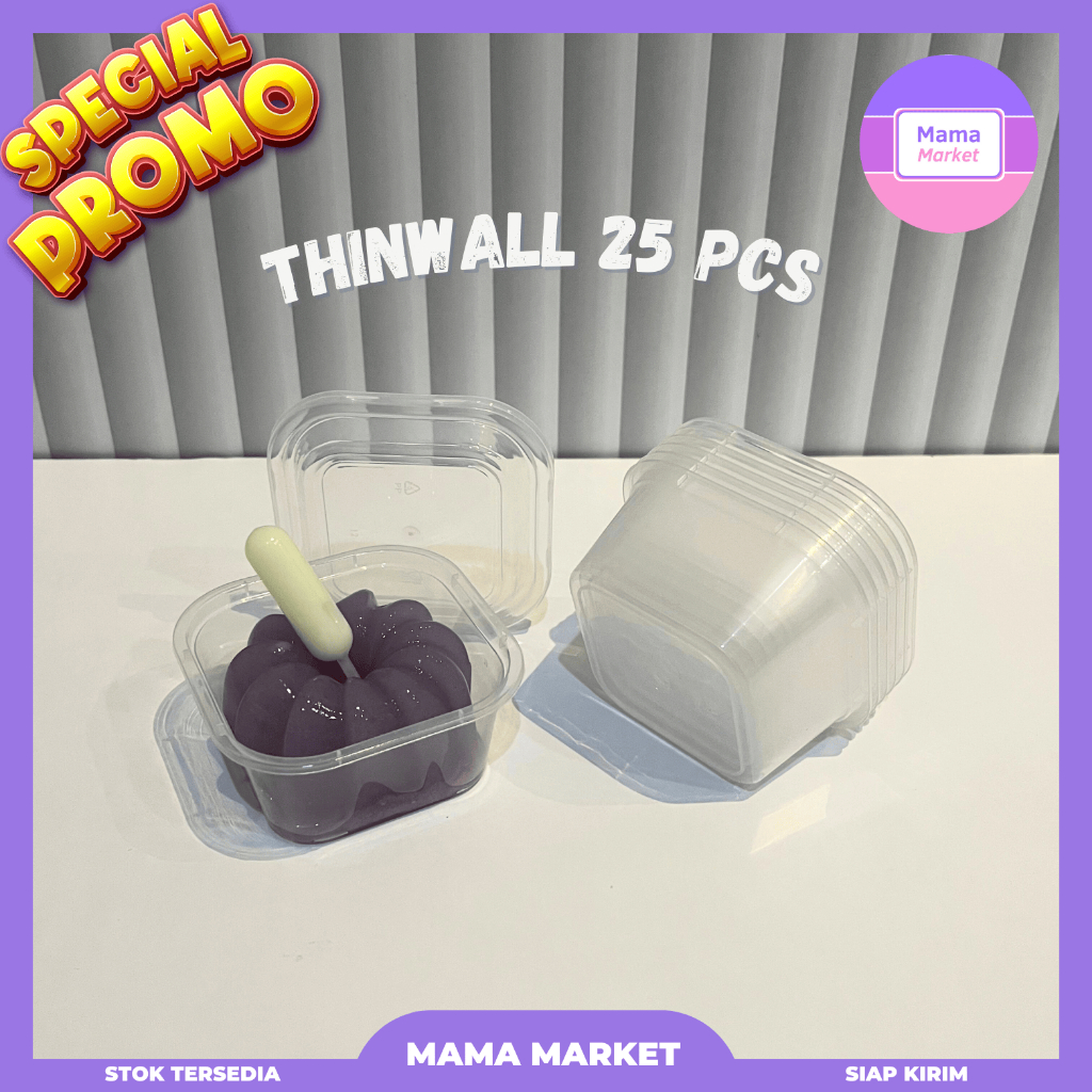 [25PCS] Thinwall Puding Mini Volume 120ml Bentuk Square isi 25pcs / Tempat Puding Mini / Wadah Pudin