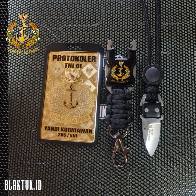 

PLAT ID NAME TAG TNI AL angkatan laut fill set holder mika dan lanyard