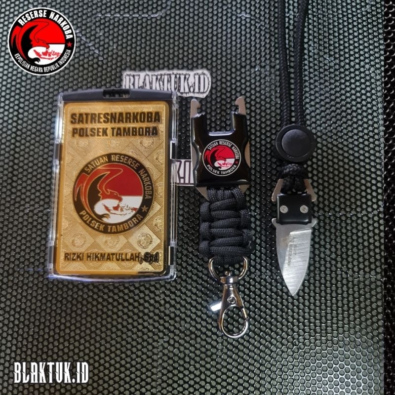 

Plat id name tag RESERSE NARKOBA full set holder mika dan lanyard