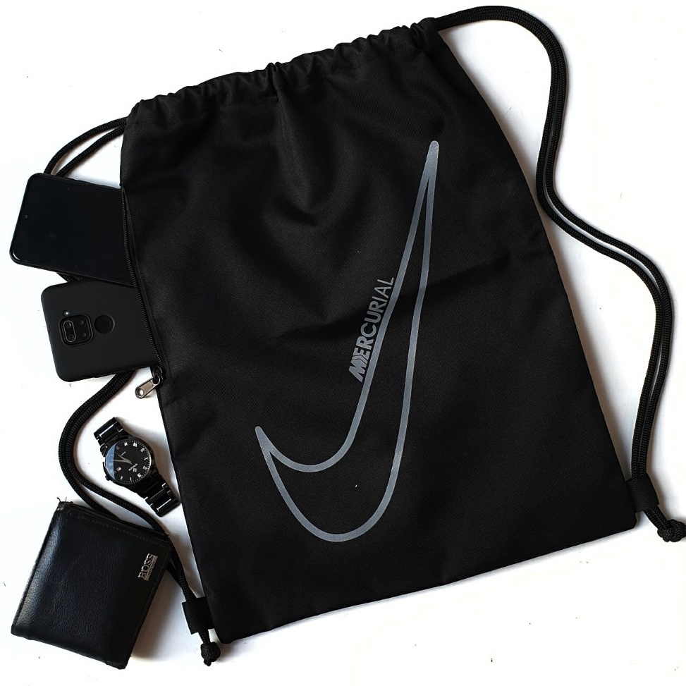 KODE L99Y Tas Serut Gymsack String Bag Tas Futsal Sepak Bola Nike Mercurial Grey