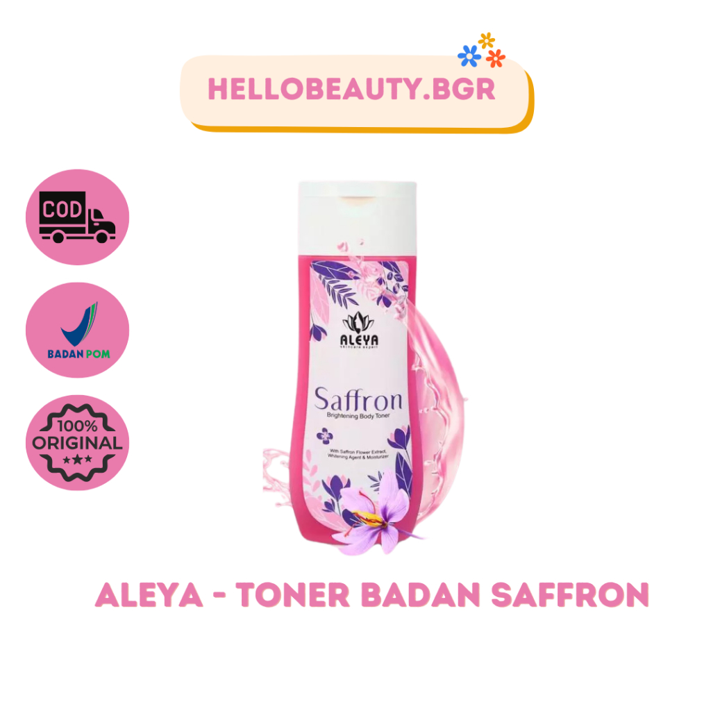ALEYA SAFFRON BRIGHTENING BODY TONER BADAN WITH SAFFRON TONER SAFFRON WHITENING AGENT PENCERAH BADAN
