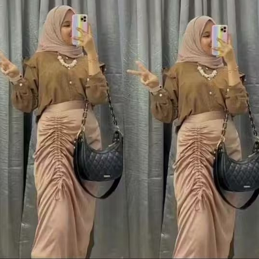 ROK SERUT SATIN | ROK SERUT SATIN SAMPING | RPK SERUT SAMPING | ROK WANITA | ROK KONDANGAN| ROK PEST