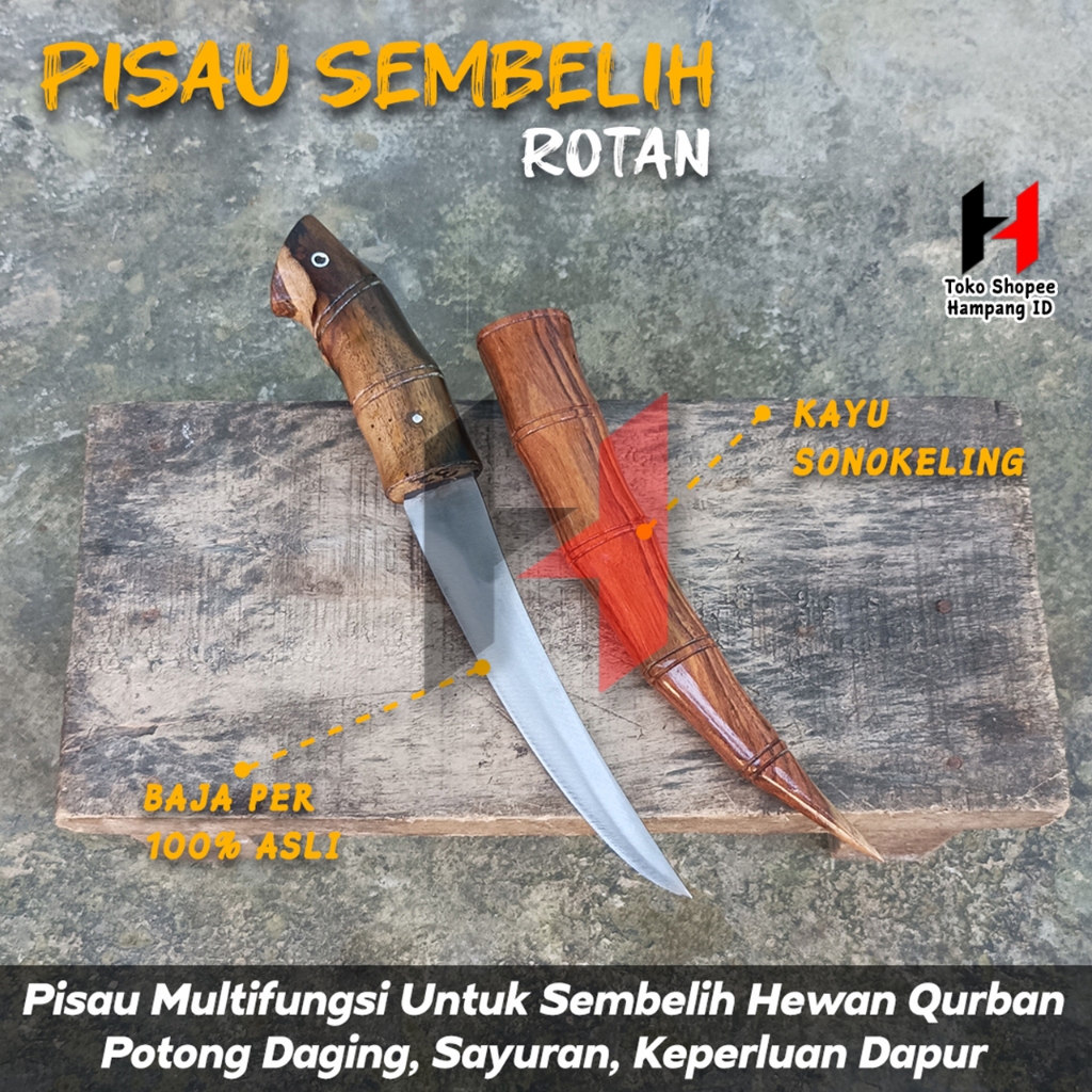 Pisau Sembelih Zambia Rotan Sonokeling