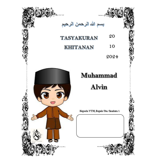 Undangan Khitanan/khitan Murah/Simple/Unik FREE ( Desaign,Foto,Denah,Barcode,Plastik) 50Pcs