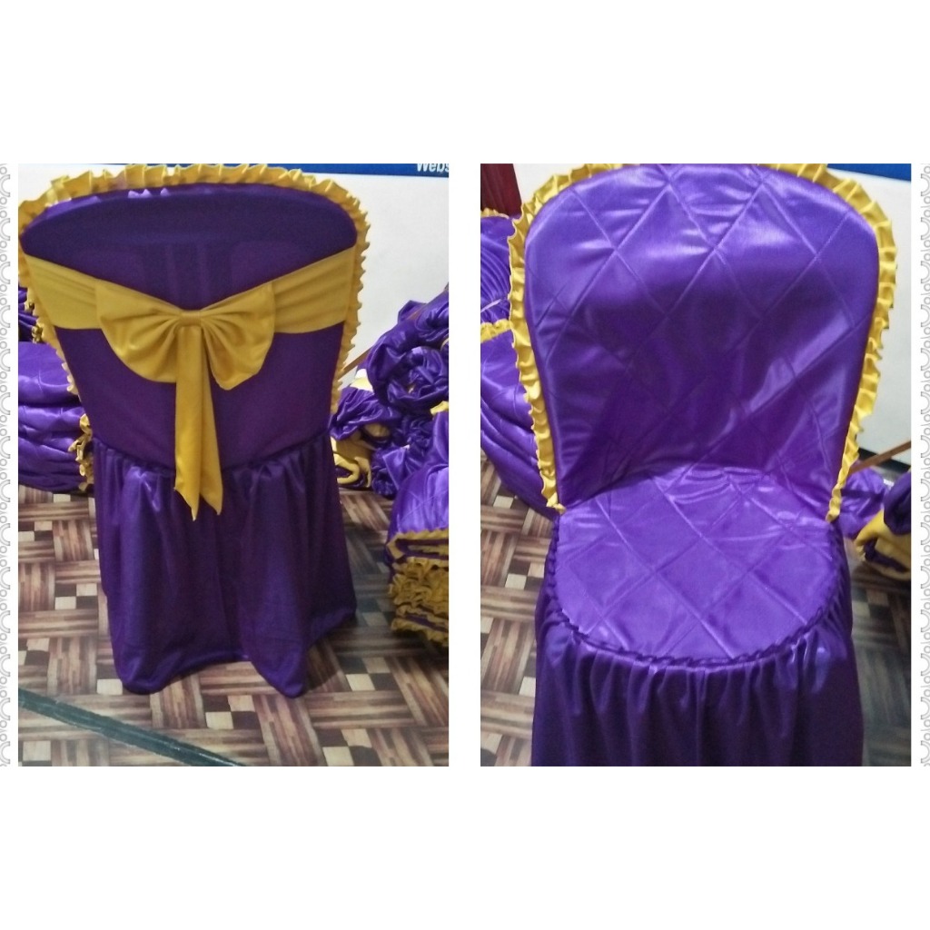 SARUNG KURSI NAPOLLY PLASTIK UNGU PLUS PITA DAN BUSA - SARUNG KURSI NAPOLLY 101 PLASTIK