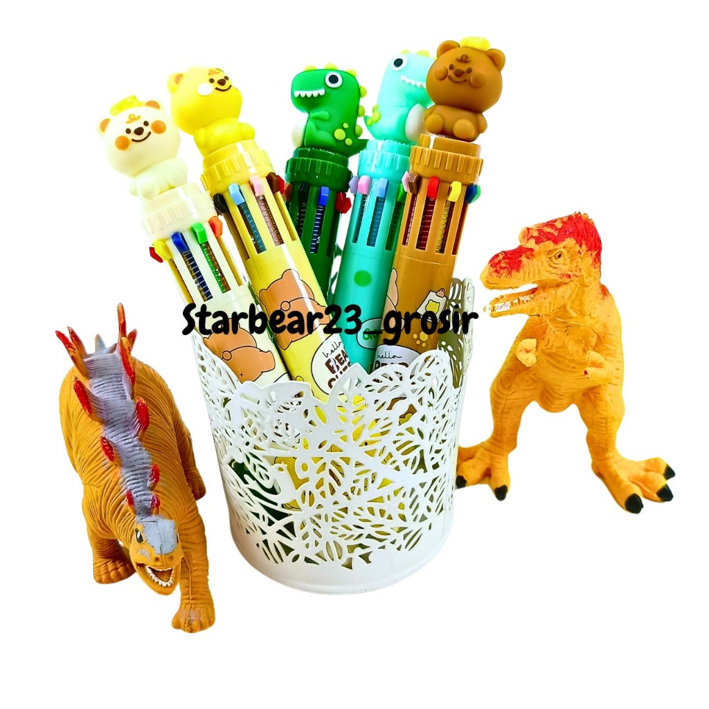 

bolpen 10 warna cute karakter litte Dino KUKI (BMC 079)