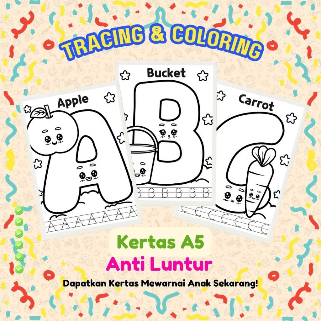 

Buku Mewarnai dan Belajar Huruf A-Z Mainan Edukasi Anak