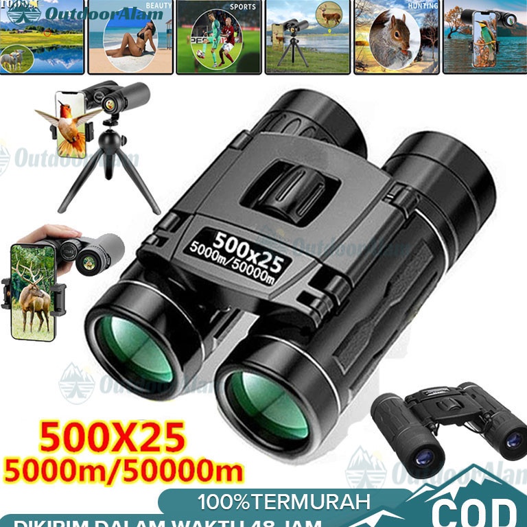Oke Pr Teropong Lipat Binocular 5x25 5M Waterproof Night Vision Teropong Binoculars Compact Zoom 5x2