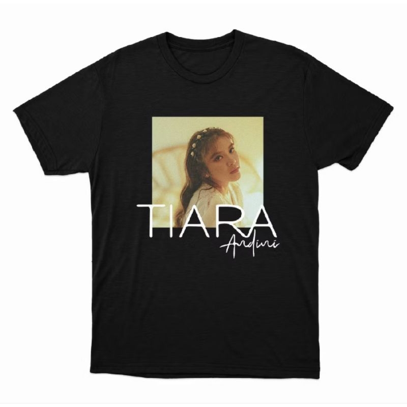 T-SHIRT KAOS TIARA ANDINI - POTRAIT BLACK COTTON COMBED24S