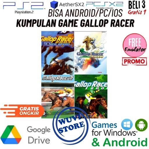 PS 2 Koleksi Game Gallop Racer | Bisa di PC / Android / IOS Plus Emulator | Beli 3 Gratis 1