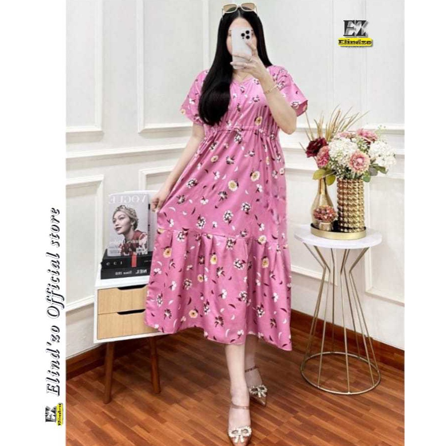 Daster Kimono Midi Dress Lengan Pendek Daster model jepang Kimono Busui Friendly