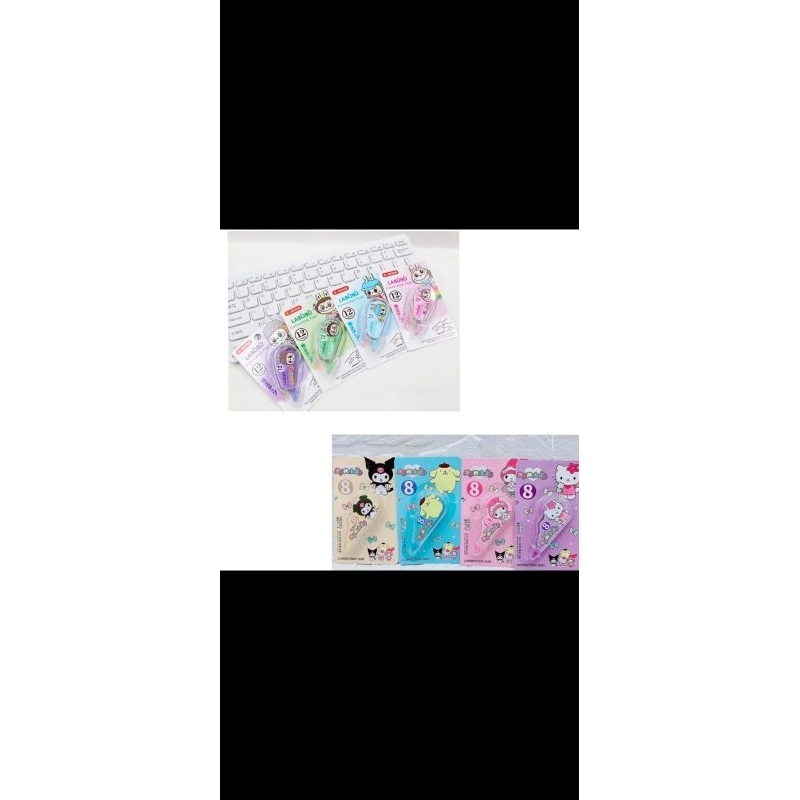 

Correction Tipe-X Roll | Tipe-X kertas motif karakter sanrio uk kecil 7x3 cm per 1 pcs