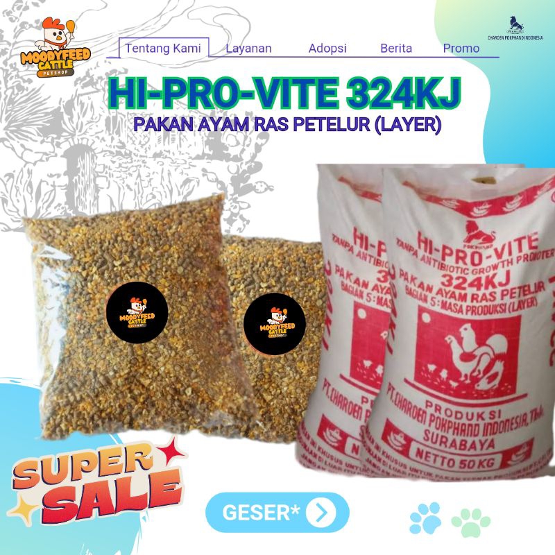 Pakan Ayam Ras Petelur Dewasa Masa Produksi Layer PT. Charoen Pokphand Repack Kemasan 1 Kg